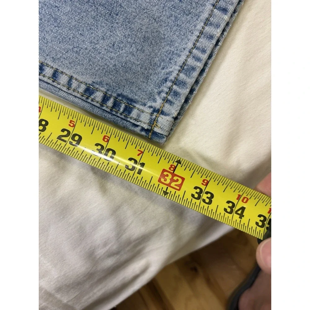 Vtg Tommy Hilfiger Baggy Blue Denim Jeans 40x32 Spell Out Logo Zipper Fly 90s